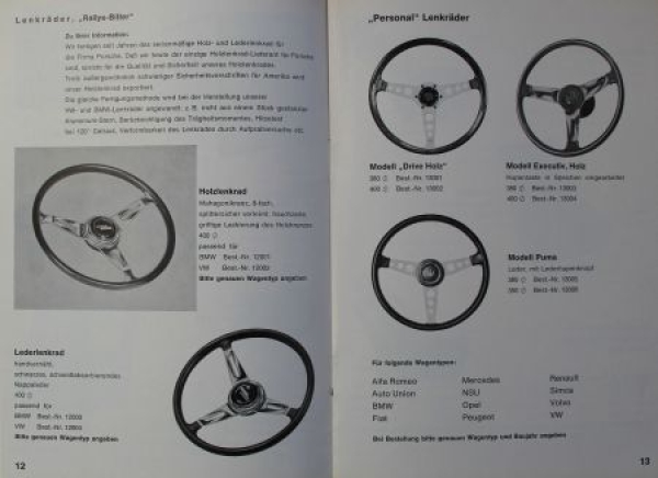 Abarth Modelprogram 1969 "Rallye Bitter" Carbrochure (7724)